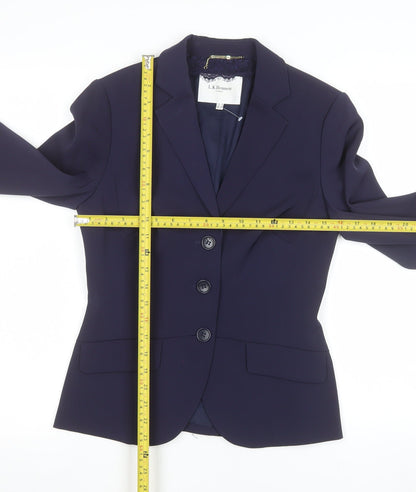 L.K. Bennett Women's Navy Blue Tailored Blazer UK 8 Polyester