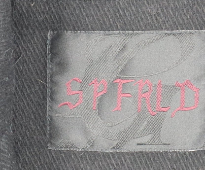 Springfield Mens Black Wool Blend Military Coat Size M