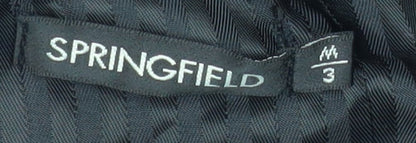 Springfield Mens Black Wool Blend Military Coat Size M