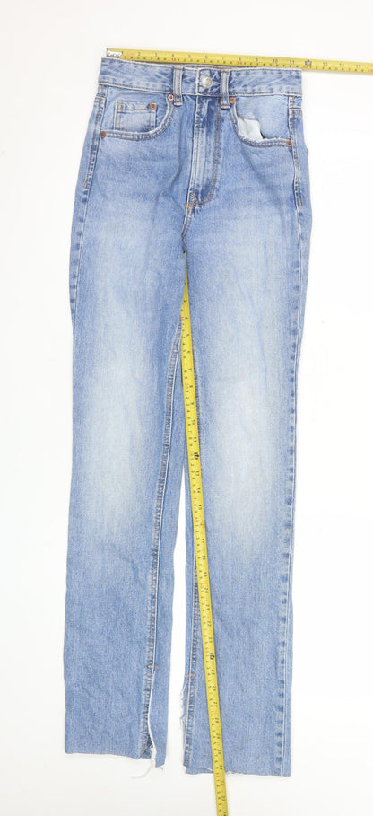 Stradivarius Women’s Blue Straight High Rise Jeans Size UK 4