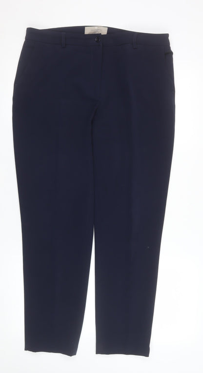 Paul Costelloe Living Studio Women's Navy Blue Size 14 Straight Leg Trousers