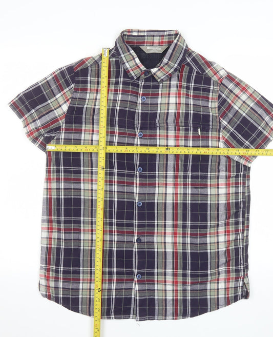 Mountain Warehouse Men's Multicoloured Plaid Short Sleeve Cotton Shirt S