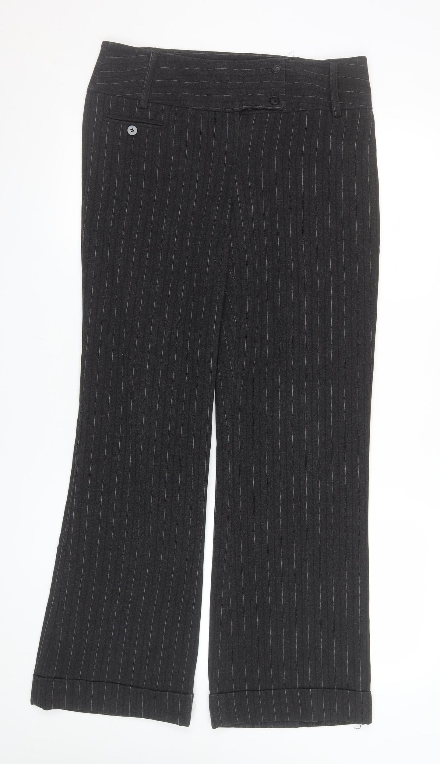St. Bernard Women’s Black Pinstripe Slim Fit Trousers Size 10