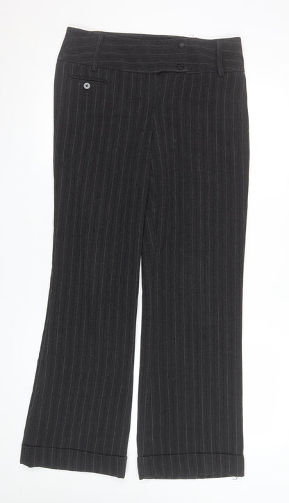 St. Bernard Women’s Black Pinstripe Slim Fit Trousers Size 10