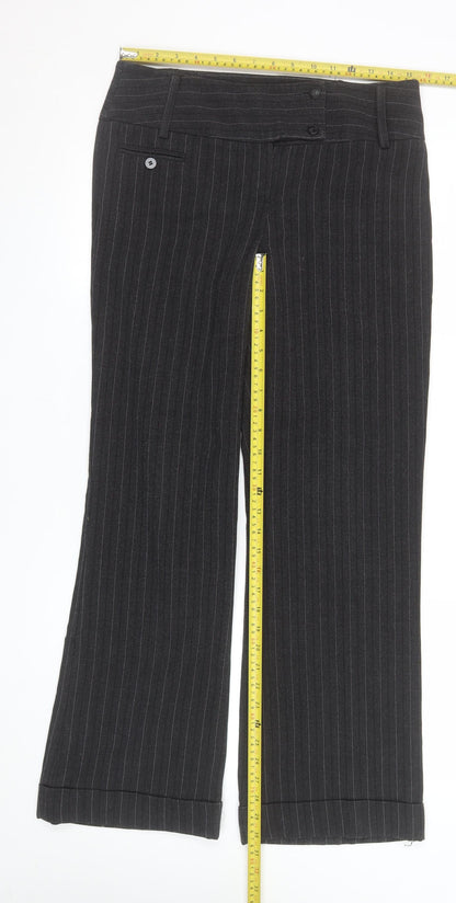 St. Bernard Women’s Black Pinstripe Slim Fit Trousers Size 10