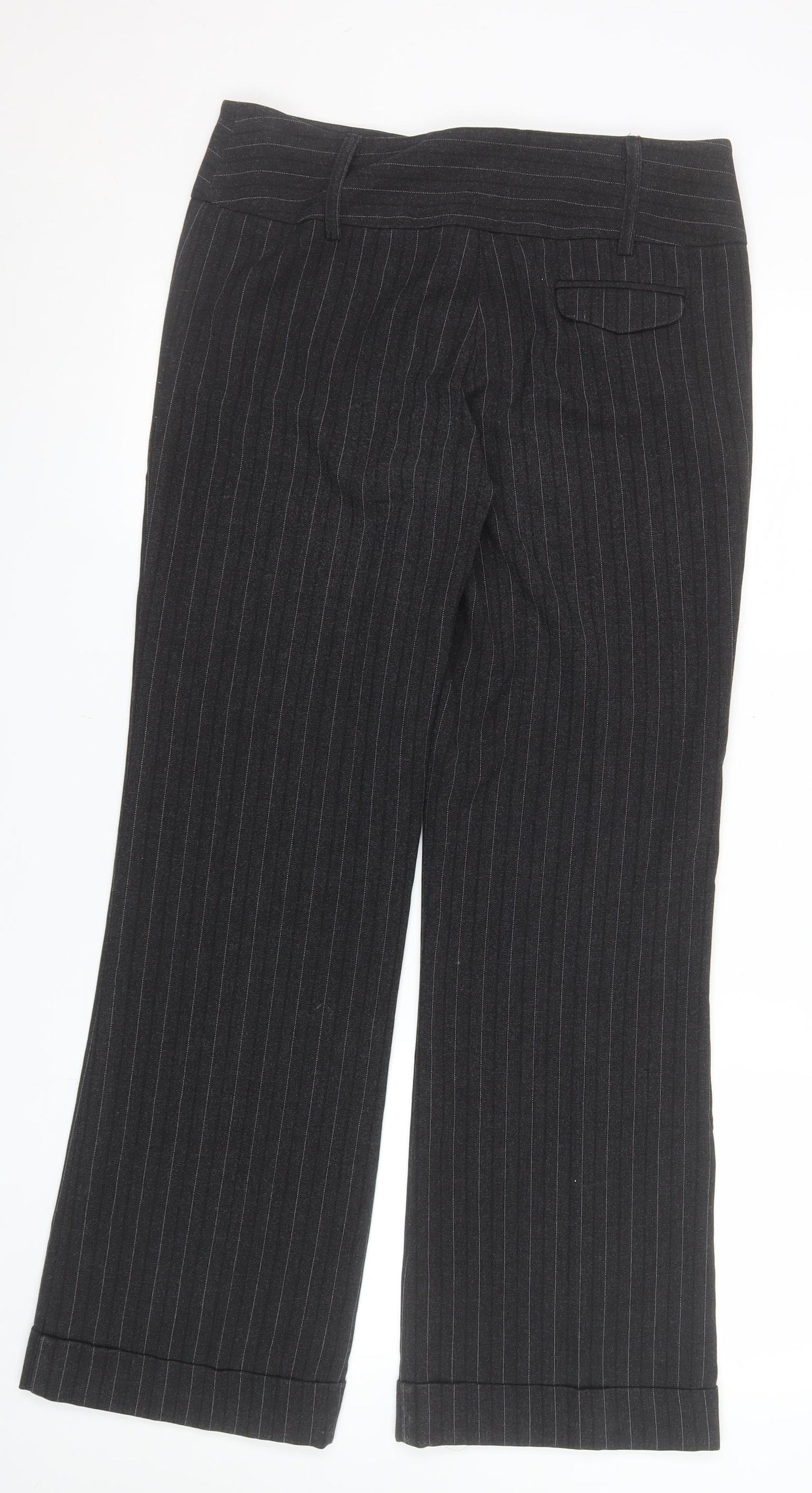 St. Bernard Women’s Black Pinstripe Slim Fit Trousers Size 10