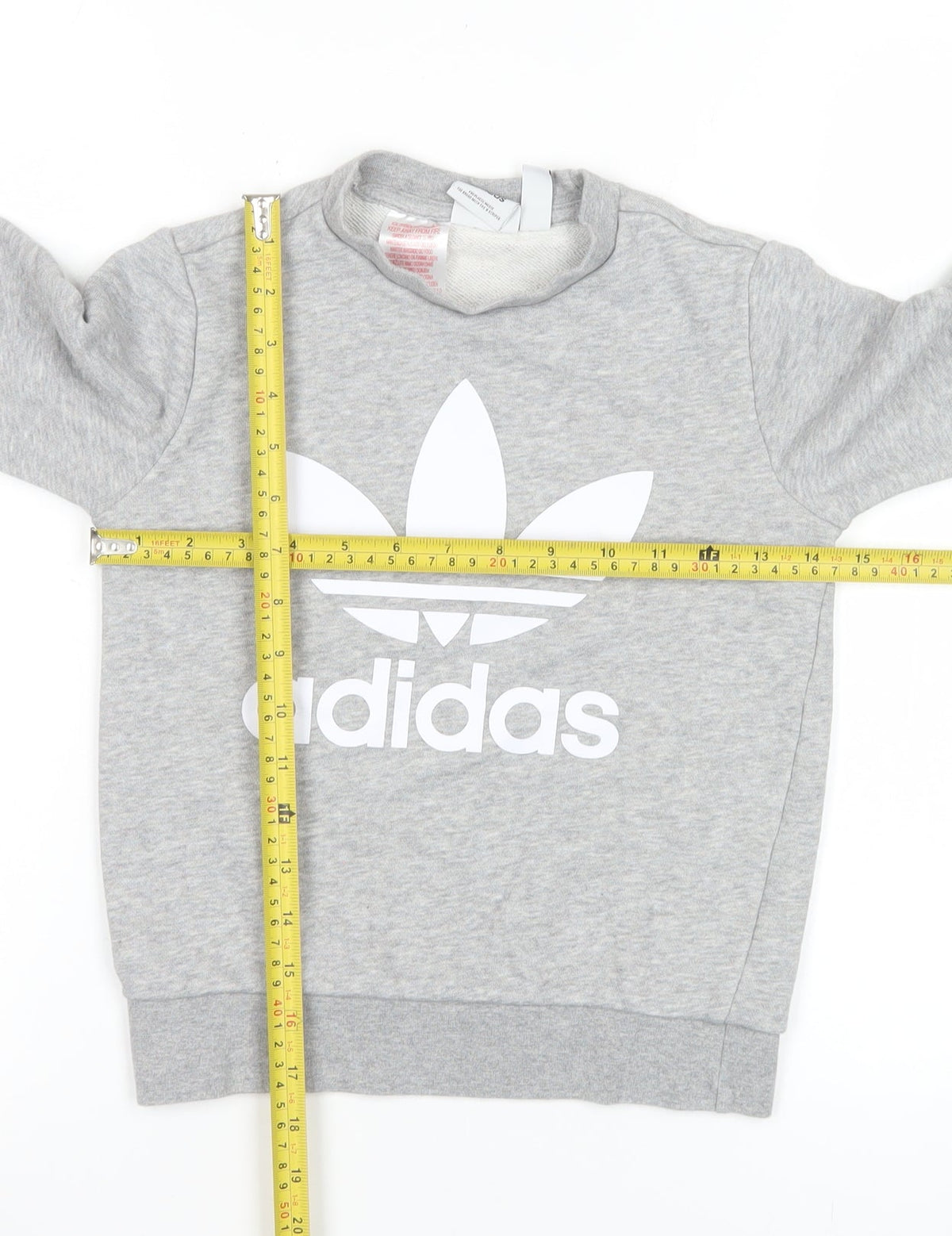 adidas Boys Grey 7-8 Years Pullover Crew Neck Logo Sweatshirt