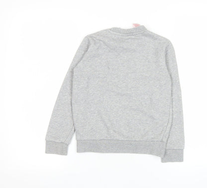 adidas Boys Grey 7-8 Years Pullover Crew Neck Logo Sweatshirt