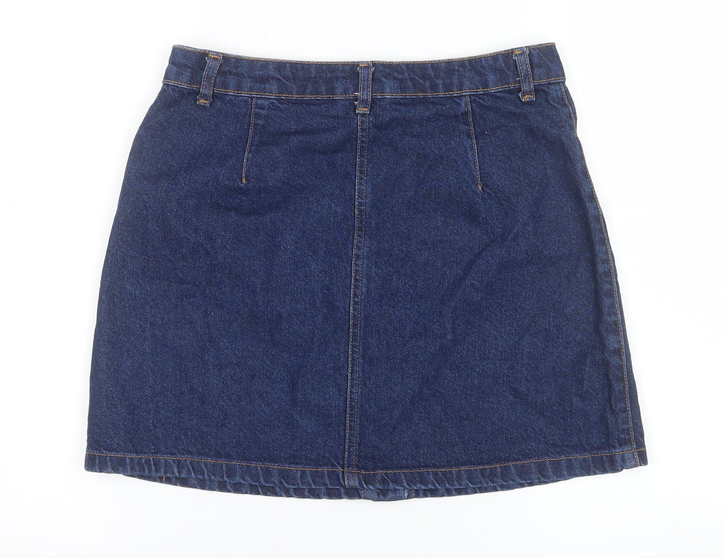 Denim Co Womens Blue Denim A-Line Button Skirt UK 10
