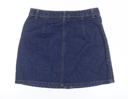 Denim Co Womens Blue Denim A-Line Button Skirt UK 10