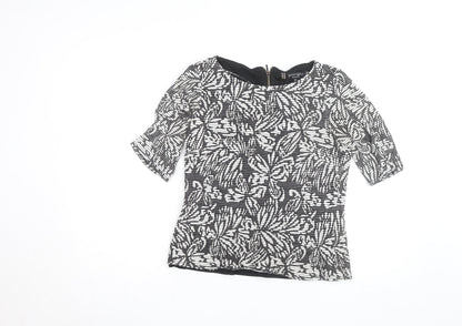 Principles by Ben de Lisi Women’s Black Floral Tunic Blouse Size 10