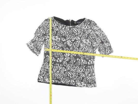 Principles by Ben de Lisi Women’s Black Floral Tunic Blouse Size 10
