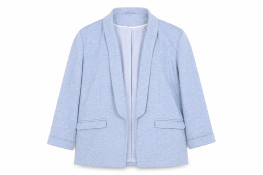 Front view of Miss Selfridge Women Blue UK 16 Classic Open Front Blazer Jacket