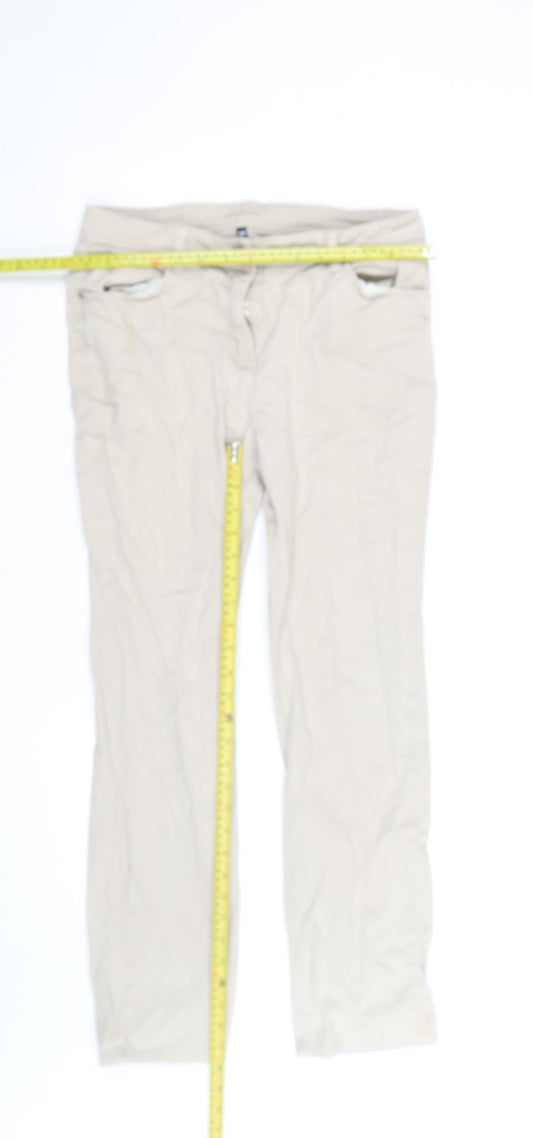 Dash Women's Beige Chino Trousers Size 10 Regular Straight Leg