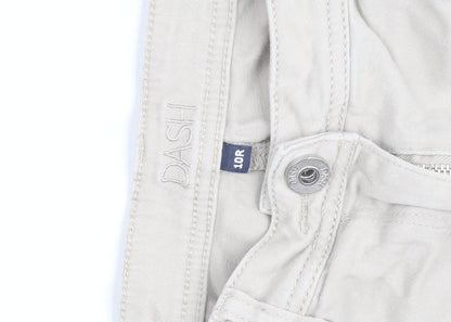 Dash Women's Beige Chino Trousers Size 10 Regular Straight Leg