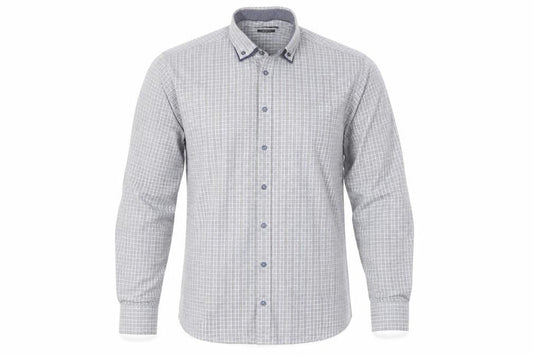 Hatico Essentials Men's Blue Check Regular Fit Long Sleeve Button-Up Shirt Size 17