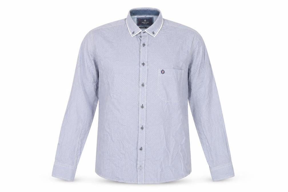 Hatico Men Blue Cotton Long Sleeve Regular Fit Button-Up Shirt 41