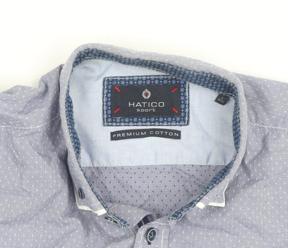 Hatico Men Blue Cotton Long Sleeve Regular Fit Button-Up Shirt 41