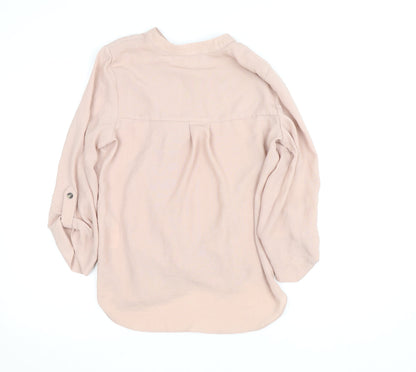 Principles Women Beige Tunic Blouse Size 10 Viscose Long Sleeve