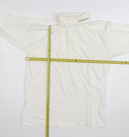 CIQE Mens White Roll Neck Golf Sweatshirt L Long Sleeve Cotton