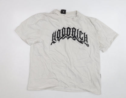Hoodrich Men's White Graphic Logo T-Shirt Size L