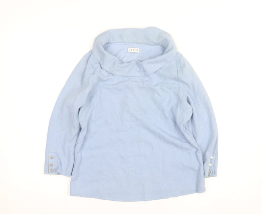 Eastex Women’s Blue Cowl Neck Cotton Jumper Size 10