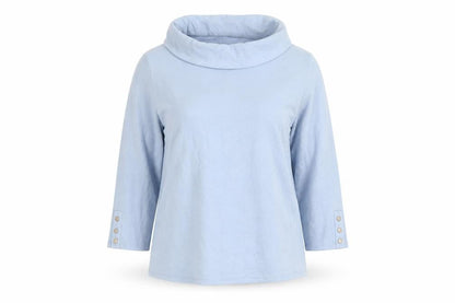 Eastex Women’s Blue Cowl Neck Cotton Jumper Size 10