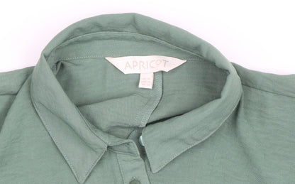 Apricot Women Green Button-Up Tunic Shirt Size 16 3/4 Sleeve