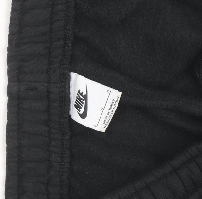 Nike Womens Black Jogger Fleece Sweatpants L Regular Fit