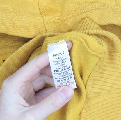 Next Boys Yellow Pullover Hoodie 12 Years Cotton Blend Sweatshirt