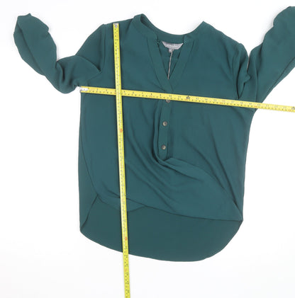 Principles Women’s Green V-Neck 3/4 Sleeve Tunic Blouse Size 10