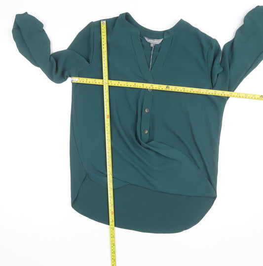 Principles Women’s Green V-Neck 3/4 Sleeve Tunic Blouse Size 10