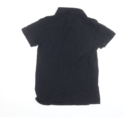 French Connection Men's Black Cotton Polo Shirt Size S
