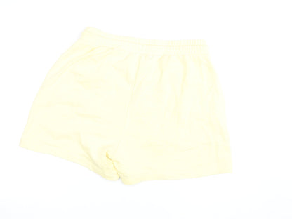 Diesel Women Yellow XL Sweat Shorts Casual Cotton Drawstring