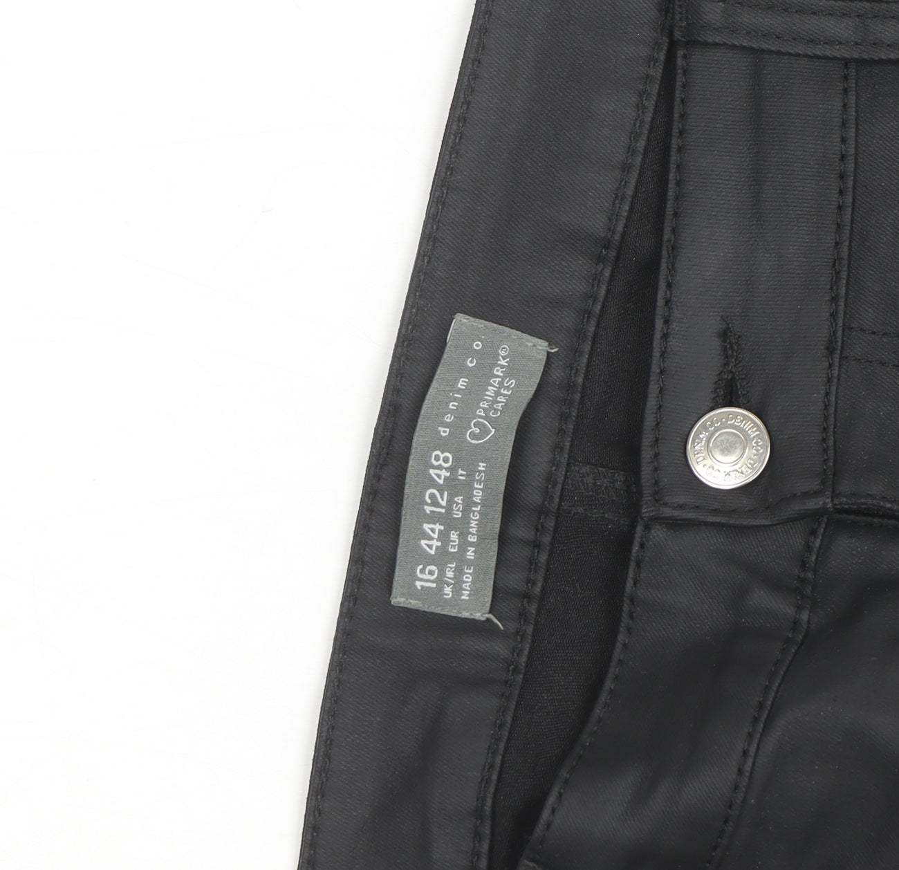 Primark Women’s Black Denim Co Jegging Size 16 Skinny Stretch Trousers