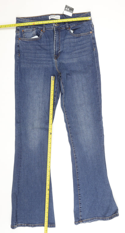 Primark Women's Blue Bootcut High Waist Stretch Denim Jeans Size 16