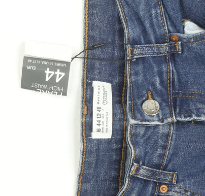 Primark Women's Blue Bootcut High Waist Stretch Denim Jeans Size 16