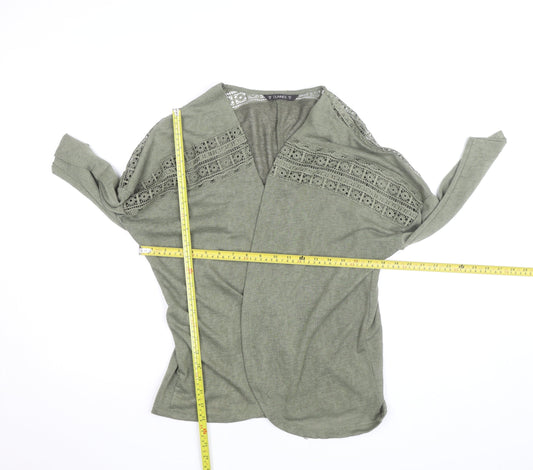 Dunnes Women’s Green Crochet Detail Kimono Blouse M