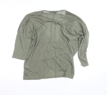 Dunnes Women’s Green Crochet Detail Kimono Blouse M