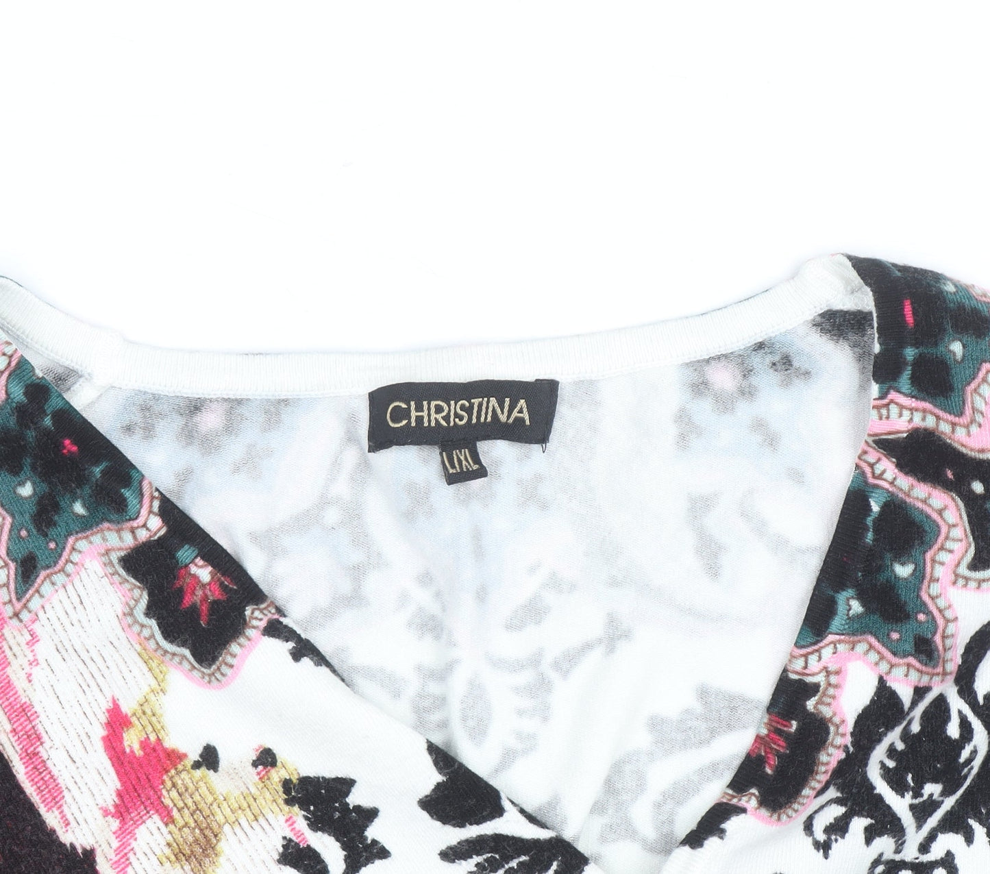 Christina Women's Multicoloured Floral V-Neck Cardigan L