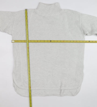 AKINII Women's Ivory Roll Neck Chunky Knit Long Sleeve Jumper XL