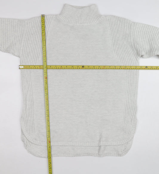 AKINII Women's Ivory Roll Neck Chunky Knit Long Sleeve Jumper XL