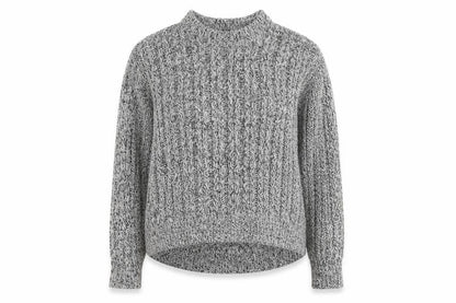 H&M Women's Grey Cable-Knit Cotton Blend Jumper Size 8
