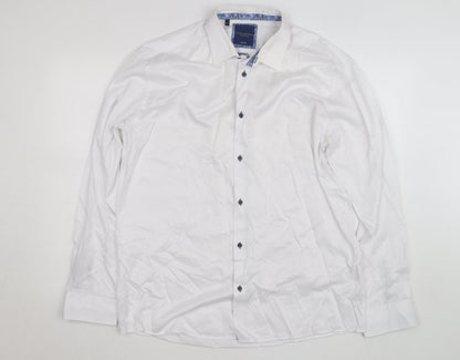 Lloyd & Jefferson Men's White Slim Fit Formal Dress Shirt 17.5in