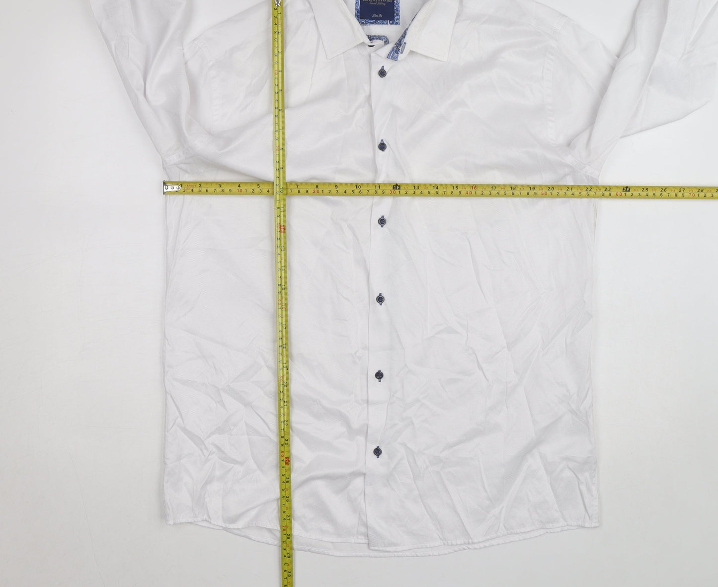 Lloyd & Jefferson Men's White Slim Fit Formal Dress Shirt 17.5in