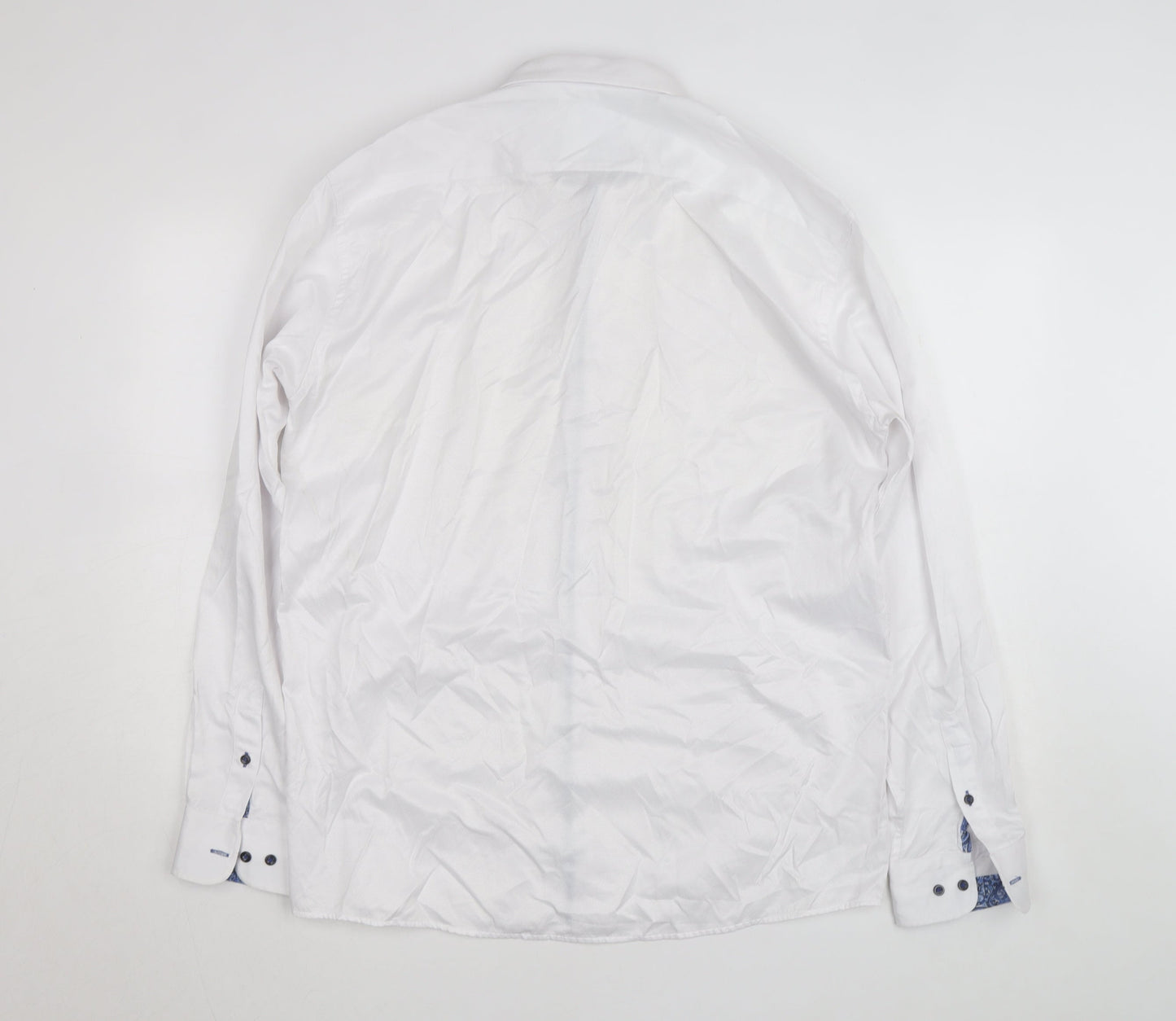 Lloyd & Jefferson Men's White Slim Fit Formal Dress Shirt 17.5in