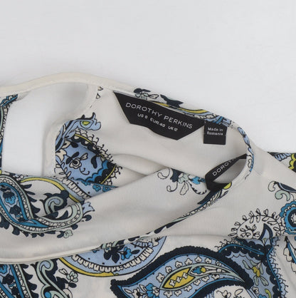 Dorothy Perkins Women’s Multicoloured Paisley Chiffon Tunic Blouse Size 12