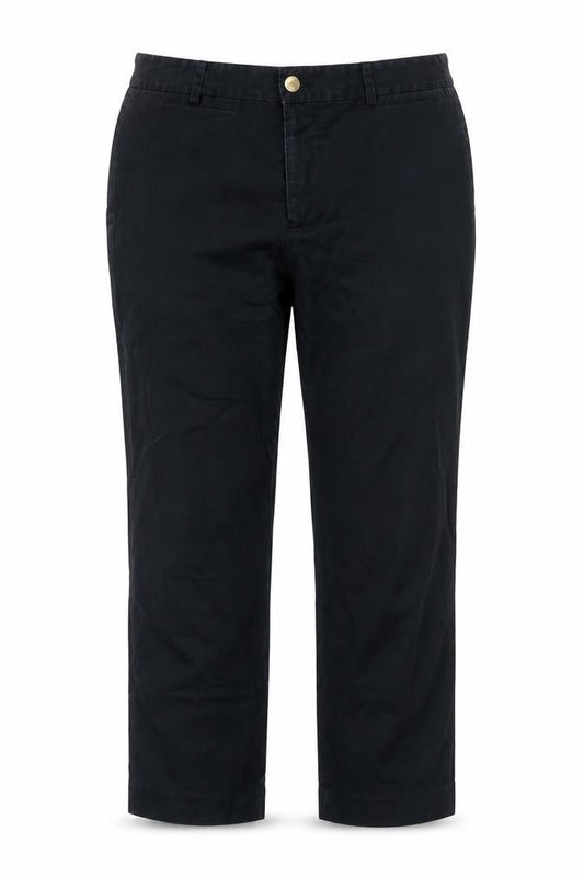 Lauren Ralph Lauren Women's Black Cotton Chino Trousers Size 12