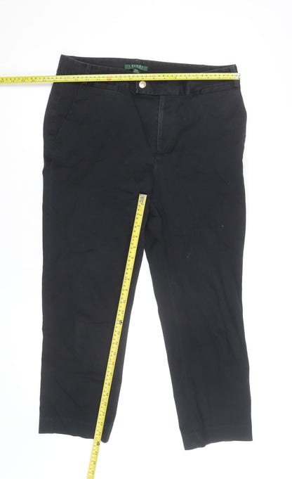 Lauren Ralph Lauren Women's Black Cotton Chino Trousers Size 12