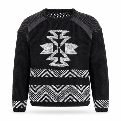 Only Unisex Black Aztec Knit Pullover Jumper Size M
